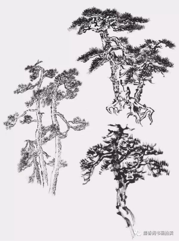 国画基础:常见树的画法