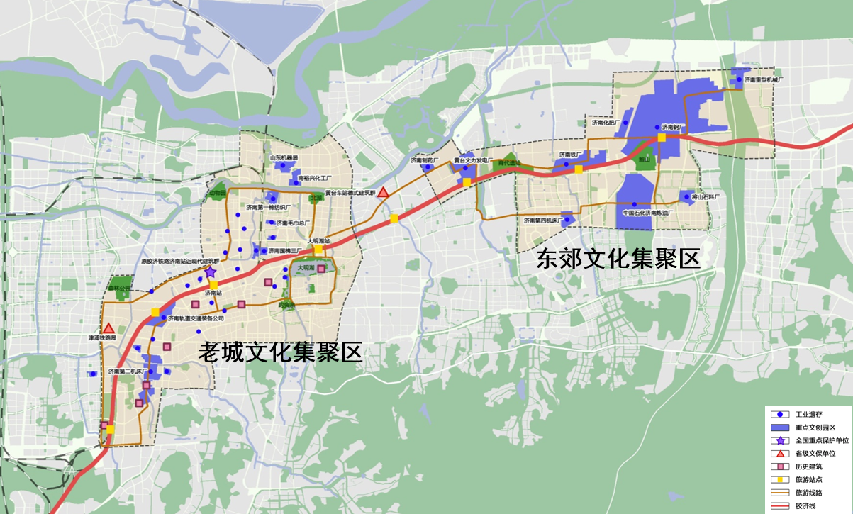 胶济铁路沿线工业遗存再生示意图老城泉水文化会客厅规划示意图行动八