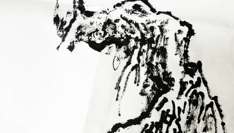 果然视频山水画课堂第八讲老松树根的画法