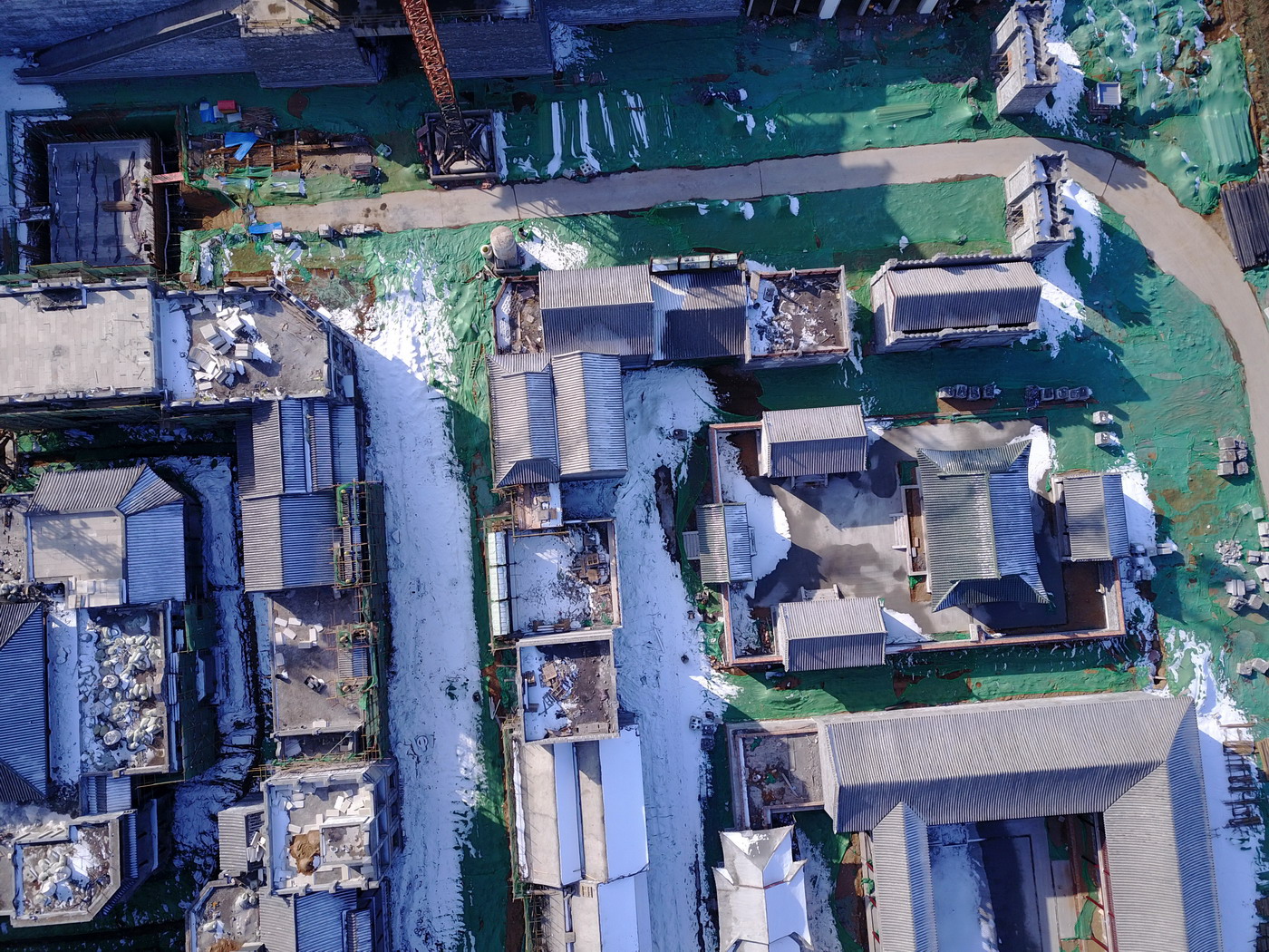 济南大学城的华谊兄弟电影城工地,老济南小镇