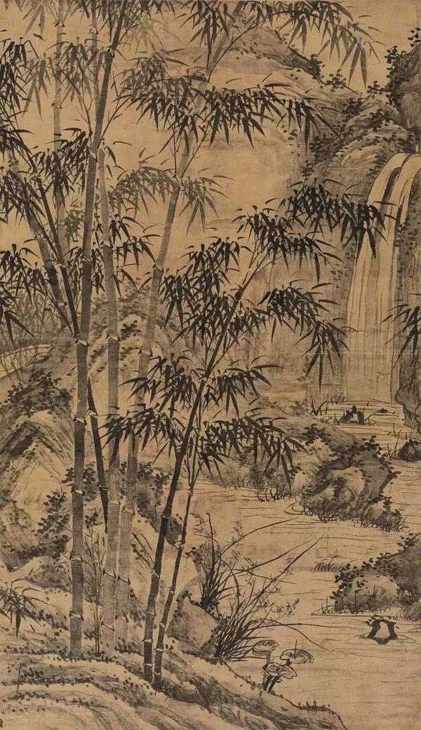 佚名 清流修竹图 绢本立轴 173×100 cm