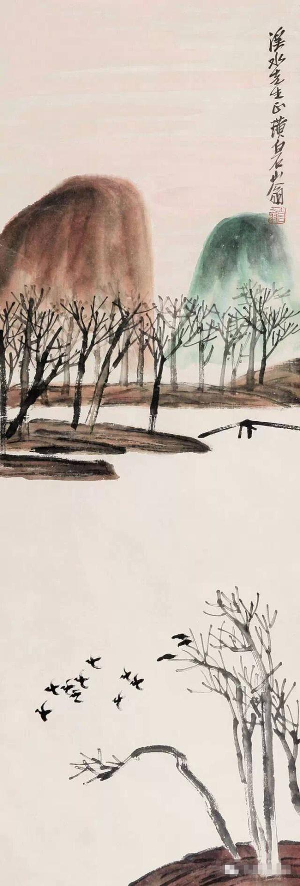 白石老人的山水画,每一笔似乎都含着家乡的泥土气息
