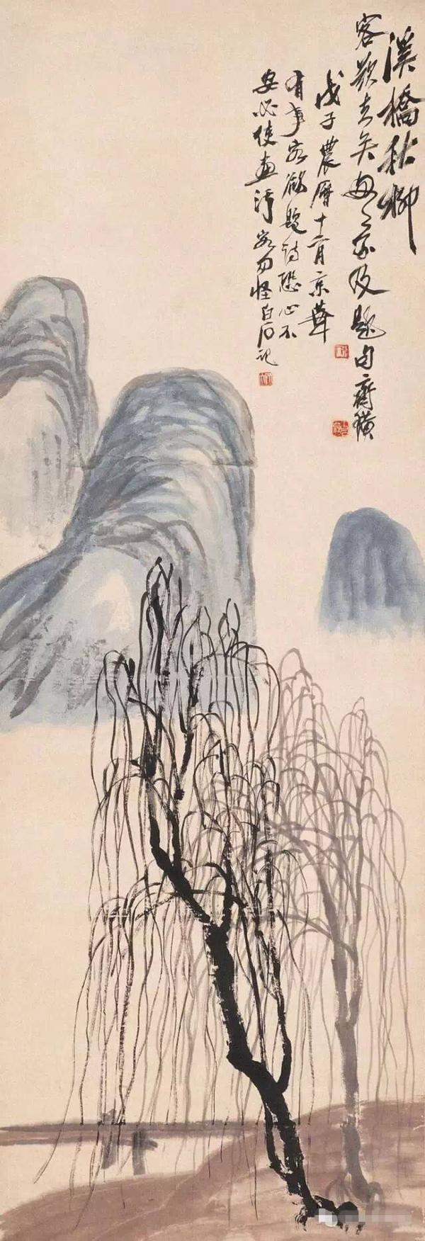 白石老人的山水画,每一笔似乎都含着家乡的泥土气息