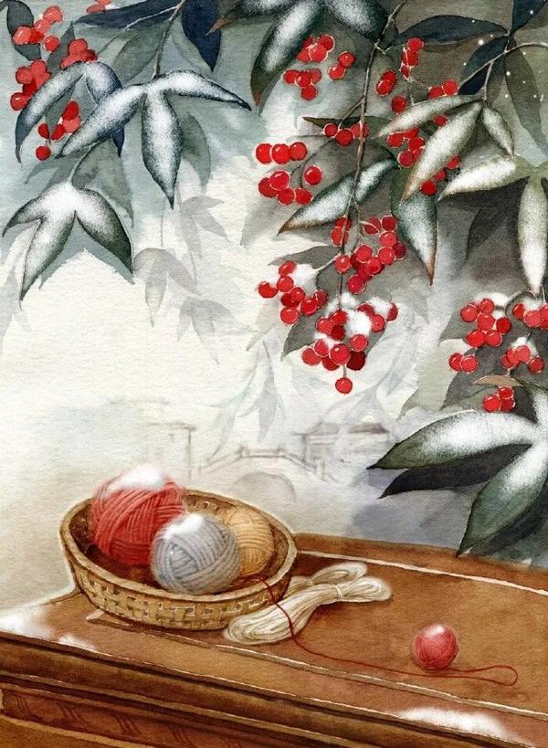 一组中国风插画, 预热下春节的年味