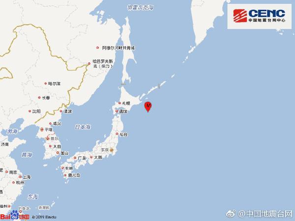 日本北海道沿岸远海发生5.8级地震,震源深度10千米