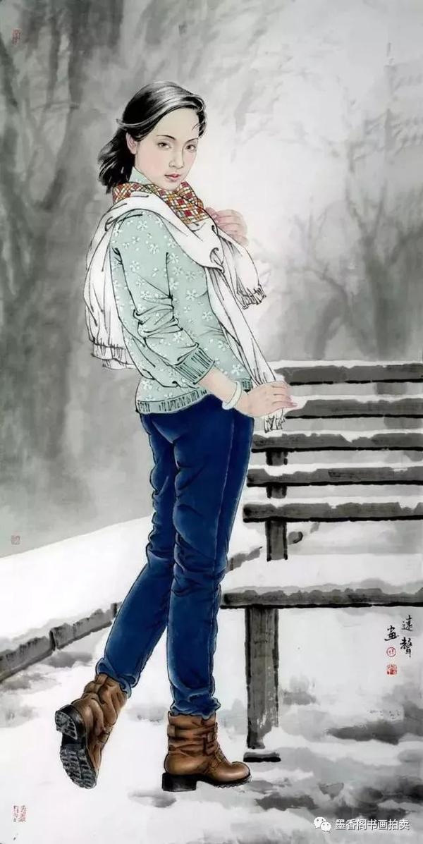 王远声笔下的国画人物,美到了极致