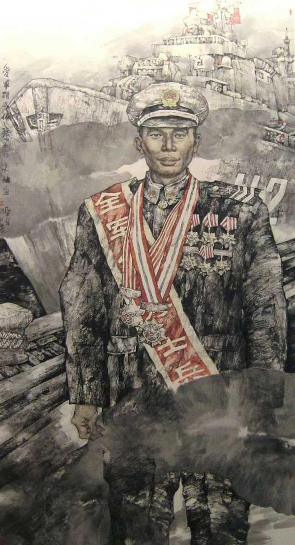 《爱军习武模范朱贵全》 245×124cm 2010年作