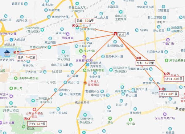 大家可以查看这么的百度地图,小区距离大明湖,千佛山,医院,商场,学校