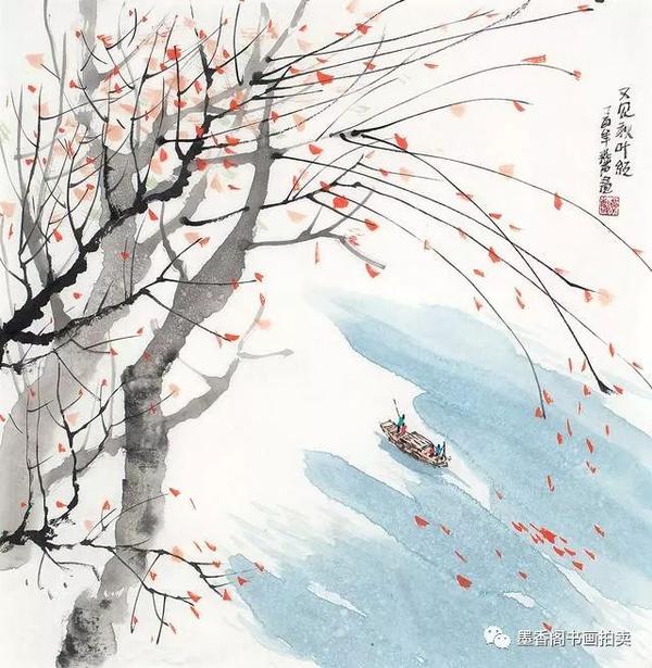 刘燕声山水画作品《又见秋叶红》68x68