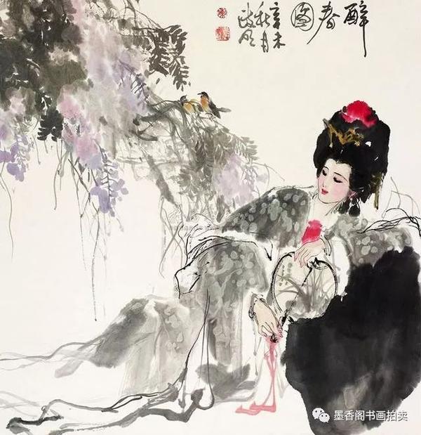 陈政明写意仕女人物