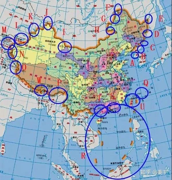 中国地图的画法 简单图片