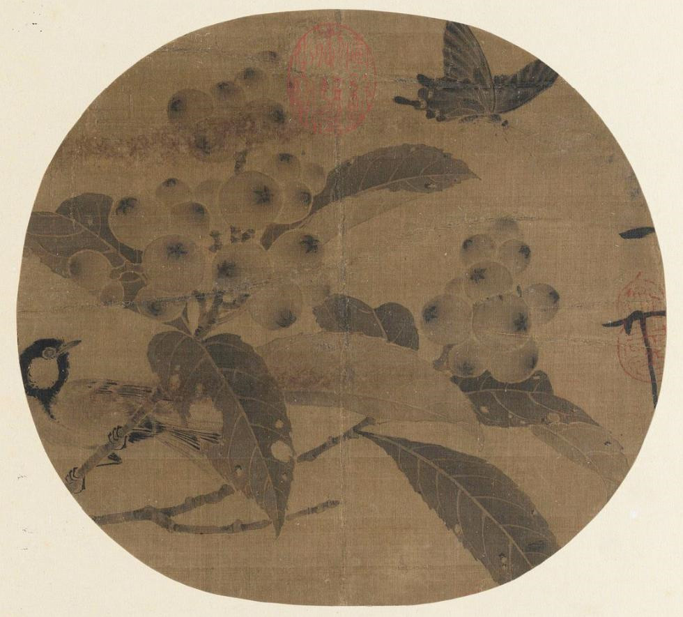 宋,赵佶《枇杷山鸟图》(北京故宫博物院藏)