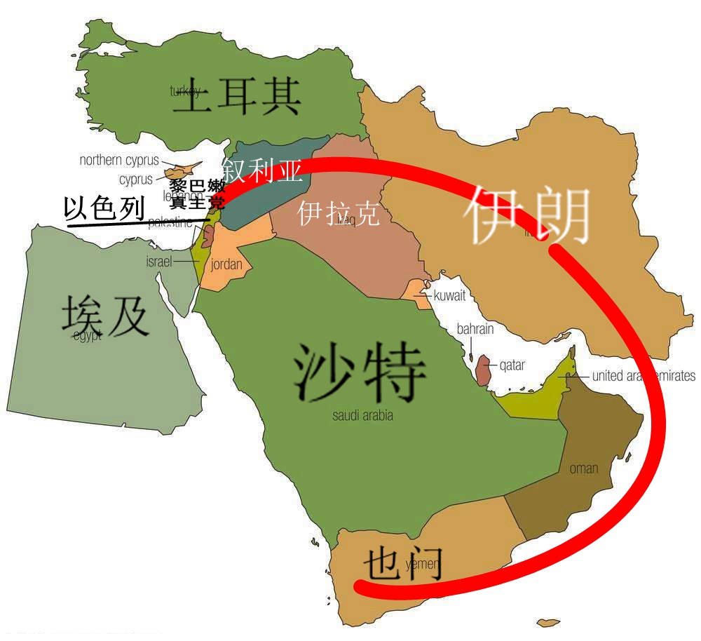 中东地区地形图图片