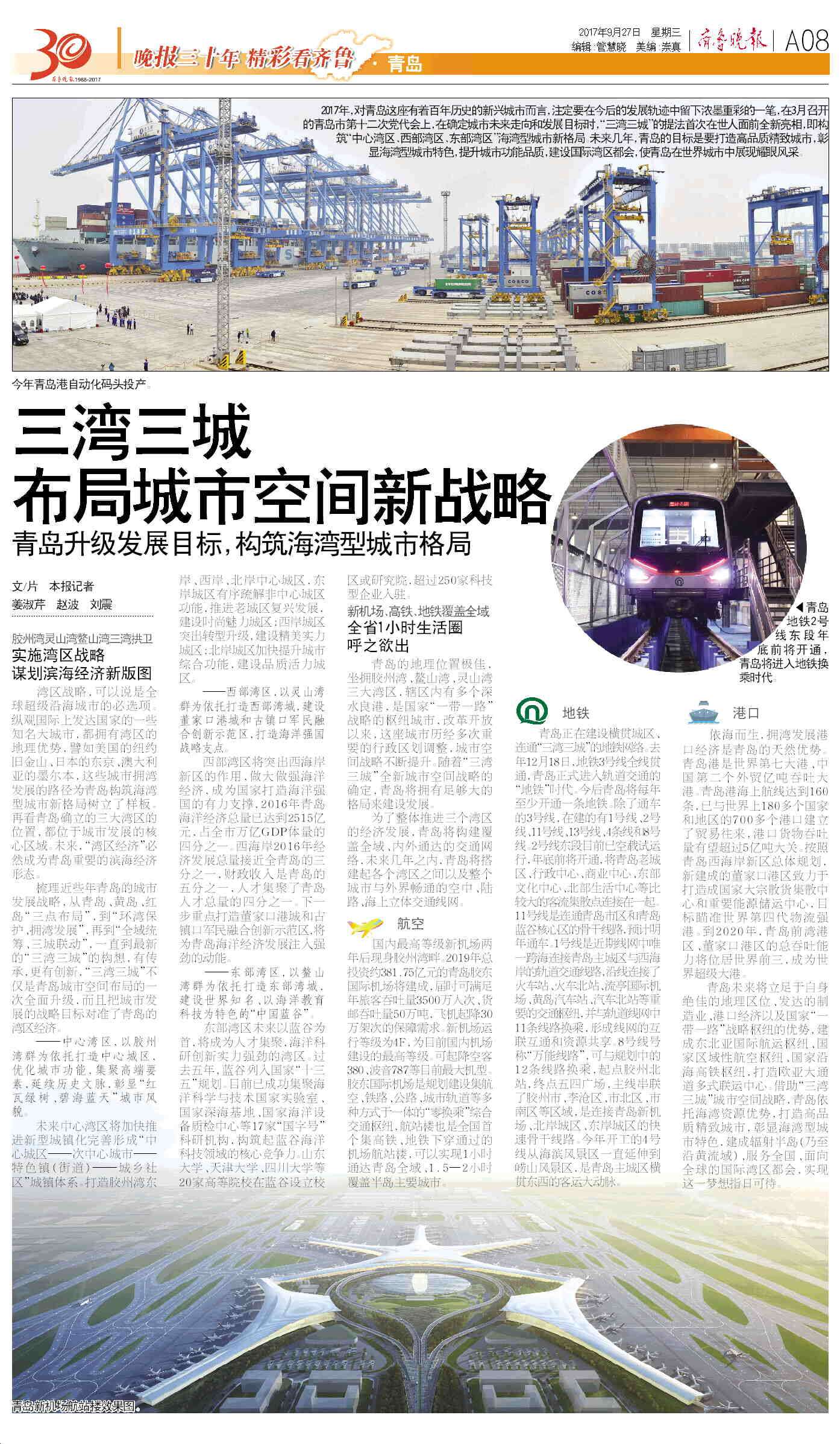晚报30年 精彩看齐鲁|三湾三城,青岛城市新布局
